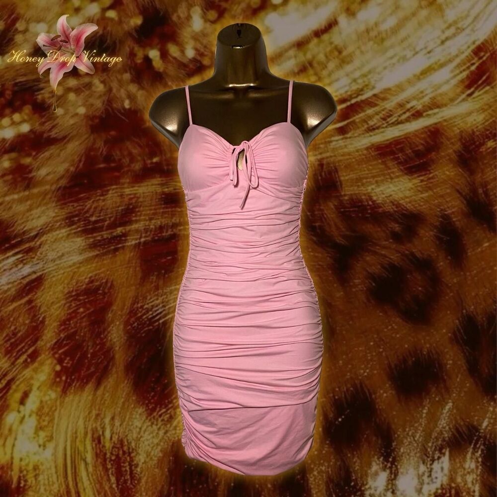 Tiger Mist Pink Ruched Bodycon Mini Dress
